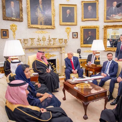 ولي العهد السعودي أثناء لقاء ترمب: استثماراتنا في أميركا سترتفع إلى تريليون دولار