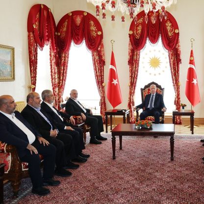 أردوغان يبحث تطورات غزة مع رئيس المكتب السياسي لـ"حماس" في إسطنبول