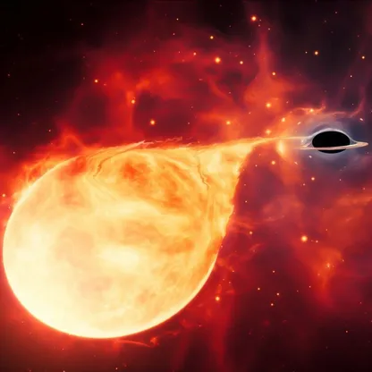 رصد انفجار نادر بعد محاولة نجم عملاق ابتلاع ثقب أسود