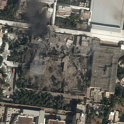 صورة بالأقمار الاصطناعية تظهر دماراً كبيراً في مقر إقامة خامنئي بطهران