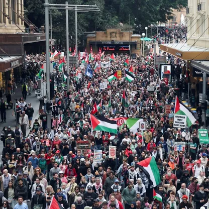 احتجاجات حاشدة في أستراليا لدعم الفلسطينيين