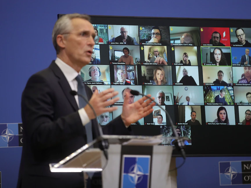 وزراء دفاع حلف ناتو خلال اجتماع افتراضي - 17 فبراير 2021 - AFP