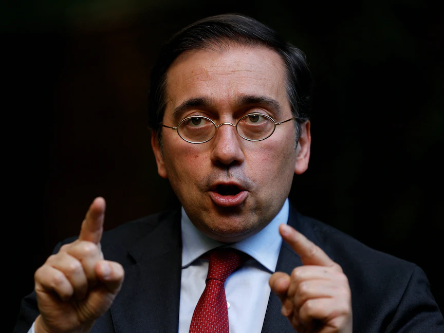 وزير الخارجية الإسباني خوسيه مانويل ألباريز في العاصمة الإسبانية مدريد- 7 يونيو 2022 - REUTERS