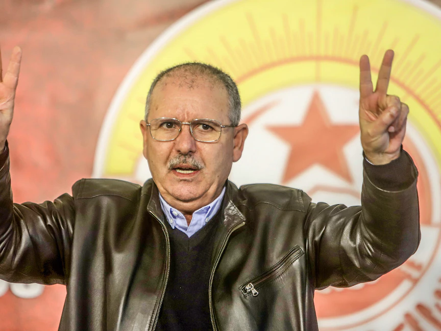 الأمين العام للاتحاد التونسي للشغل نور الدين الطبوبي خلال افتتاح أشغال الجامعة العامة للمرأة والشباب العامل في تونس. 26 ديسمبر 2022 - facebook/femme.jeunes.societecivile/