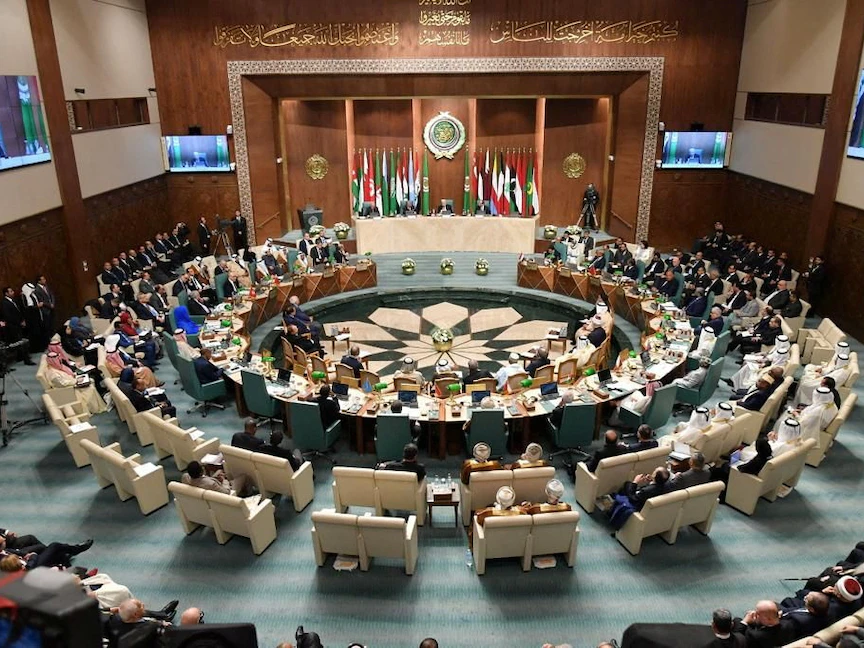 جانب من إحدى جلسات "مؤتمر دعم القدس" بحضور رؤساء وممثلين عن الدول العربية ومنظمات دولية في العاصمة المصرية القاهرة. 12 فبراير 2023 - REUTERS