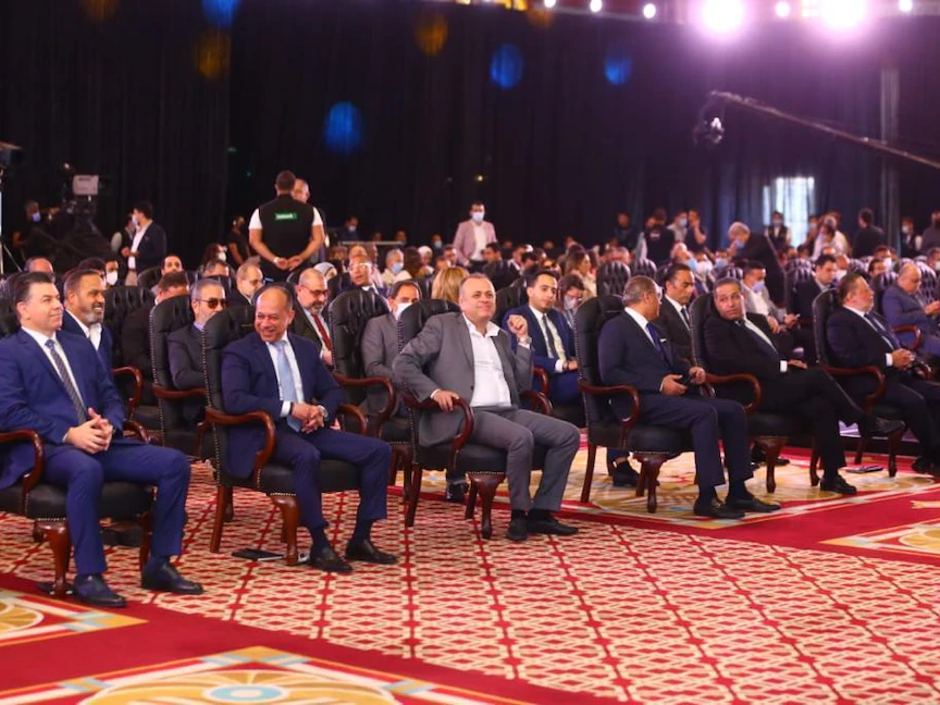 عدد من مسؤولي الشركة المتحدة للخدمات الإعلامية خلال مؤتمر صحفي بالقاهرة. 29 مايو 2021. - egypttoday.com