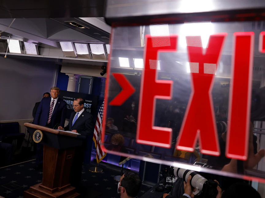 الرئيس الأميركي دونالد ترمب في مؤتمر بالبيت الأبيض- 20 نوفمبر 2020 - REUTERS