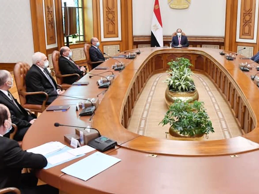 اجتماع المجلس الأعلى للهيئات القضائية المصرية برئاسة الرئيس عبد الفتاح السيسي - 2 يونيو 2021 - facebook.com/Egy.Pres.Spokesman