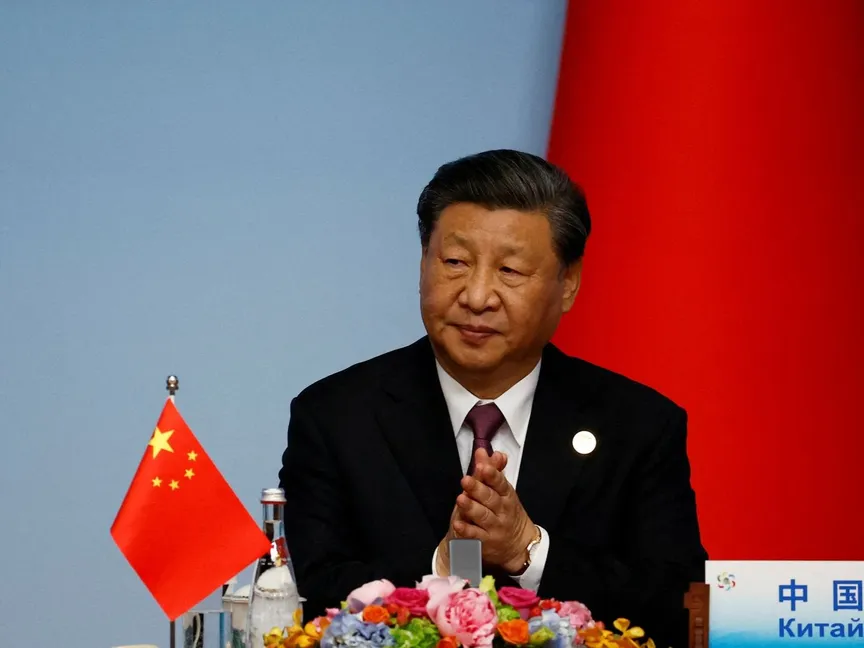 الرئيس الصيني شي جين بينج في مؤتمر قمة الصين وآسيا الوسطى في شيان. الصين. 19 مايو 2023 - REUTERS
