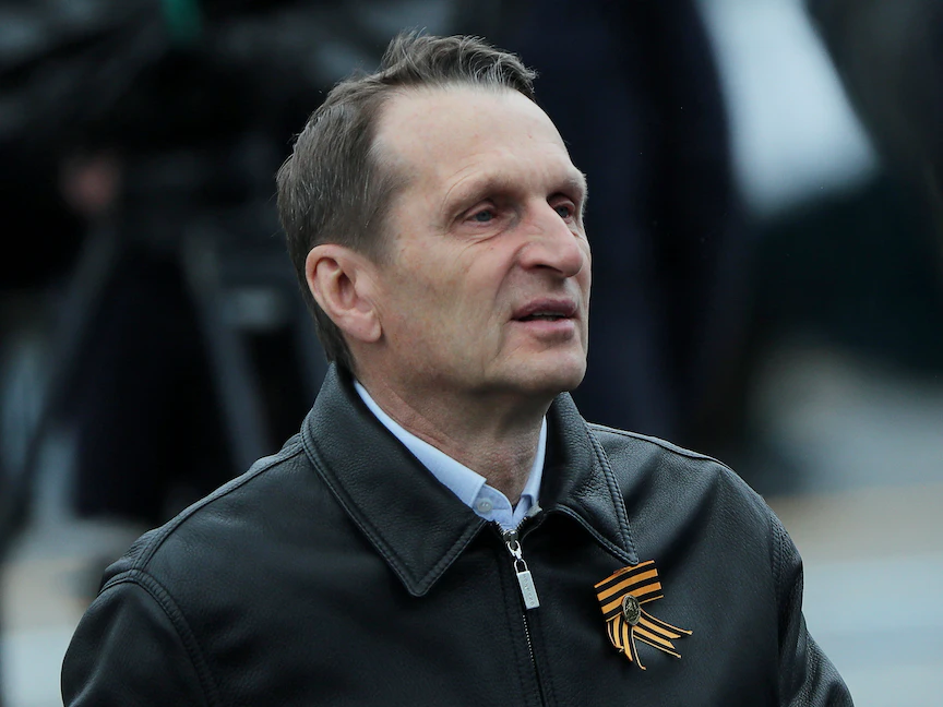 رئيس جهاز الاستخبارات الخارجية الروسي سيرجي ناريشكين. موسكو – 9 مايو 2021 - REUTERS