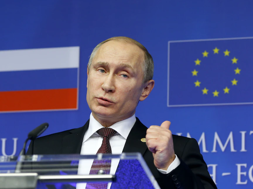 الرئيس الروسي فلاديمير بوتين خلال قمة روسيا-أوروبا في بروكسيل - 28 يناير 2014 - REUTERS