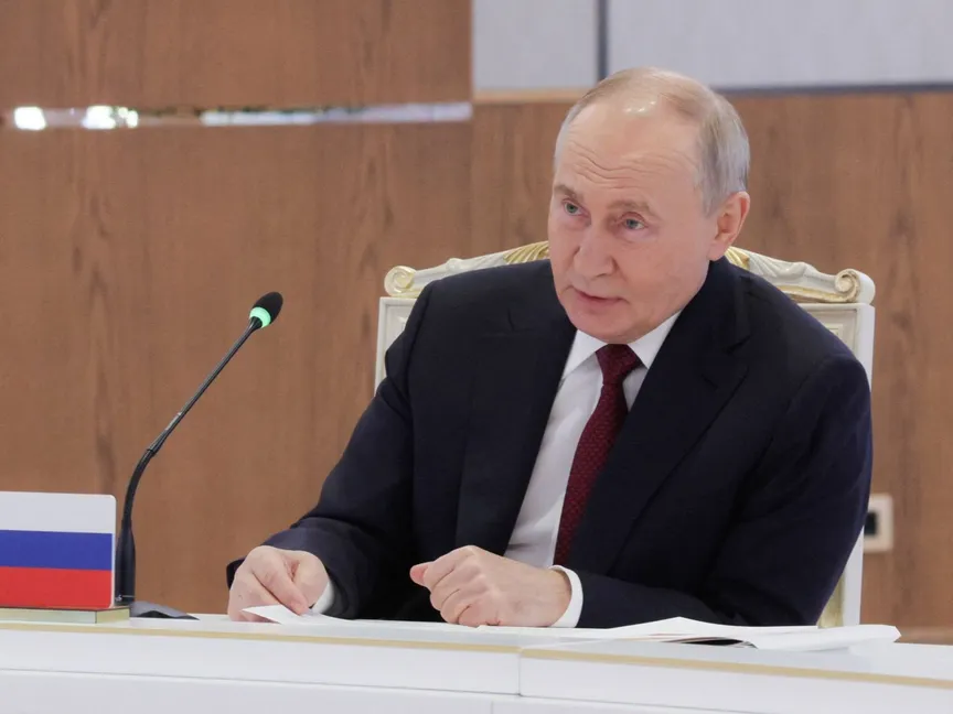 الرئيس الروسي فلاديمير بوتين خلال قمة منظمة معاهدة الأمن الجماعي في أستانا بكازاخستان. 28 نوفمبر 2024 - via REUTERS