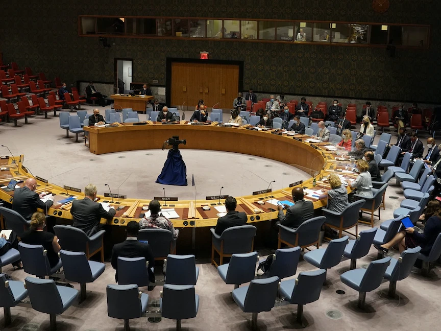 اجتماع لمندوبي الدول الأعضاء في مجلس الأمن الدولي - 16 أغسطس 2021 - AFP