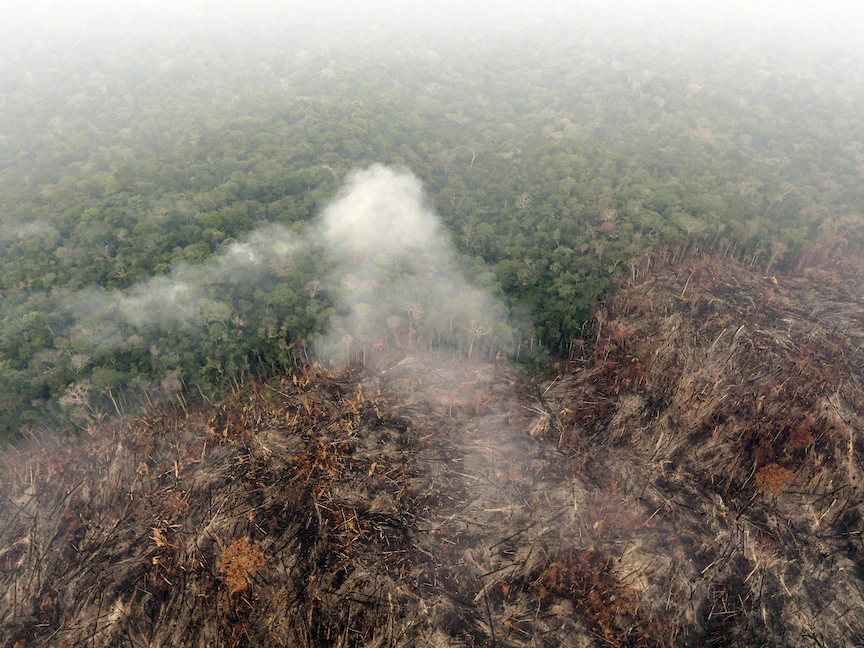 جانب من اشتعال الحرائق في غابات الأمازون شمال البرازيل، 2 سبتمبر 2022 - AFP