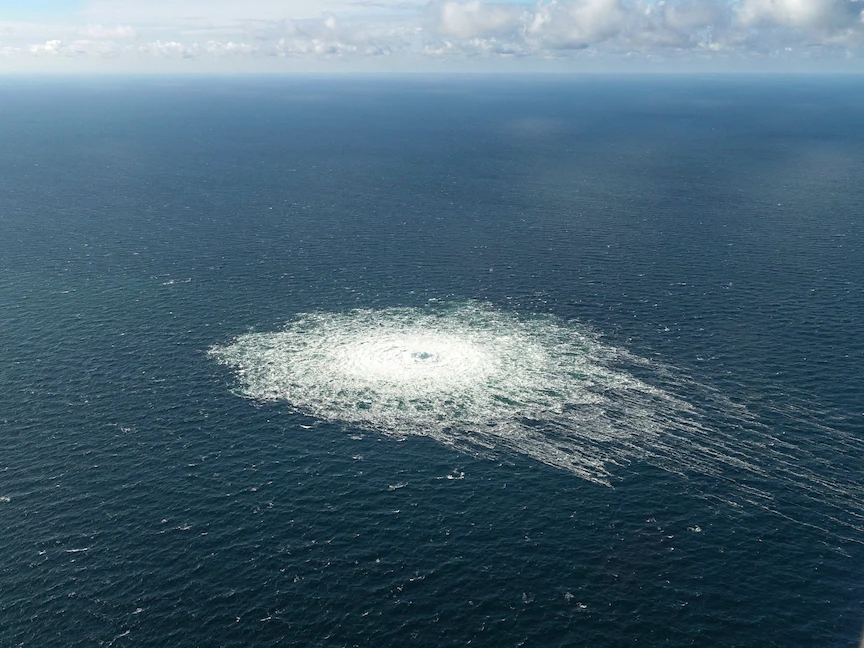 تسرب الغاز في خط "نورد ستريم" في الدنمارك. 27 سبتمبر 2022 - REUTERS