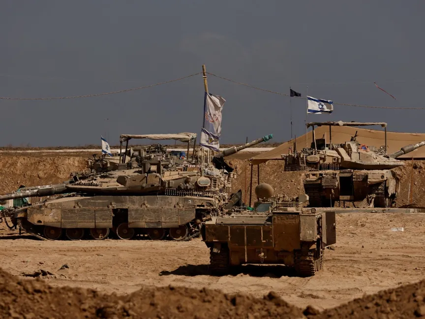 دبابات إسرائيلية على الحدود مع قطاع غزة، 31 أغسطس 2025 - REUTERS