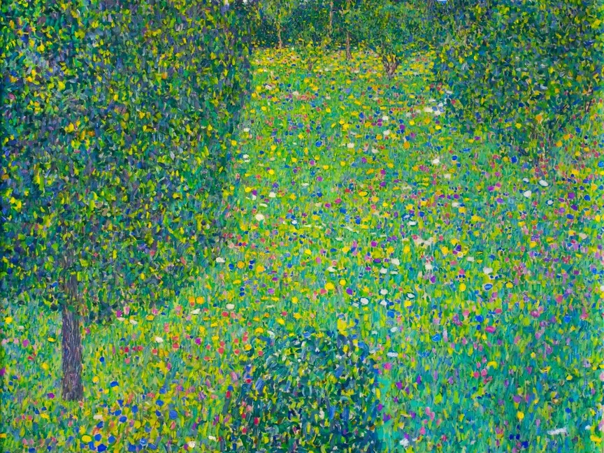 لوحة مرج مزهر للفنان النمساوي غوستاف كليمت - christies.com