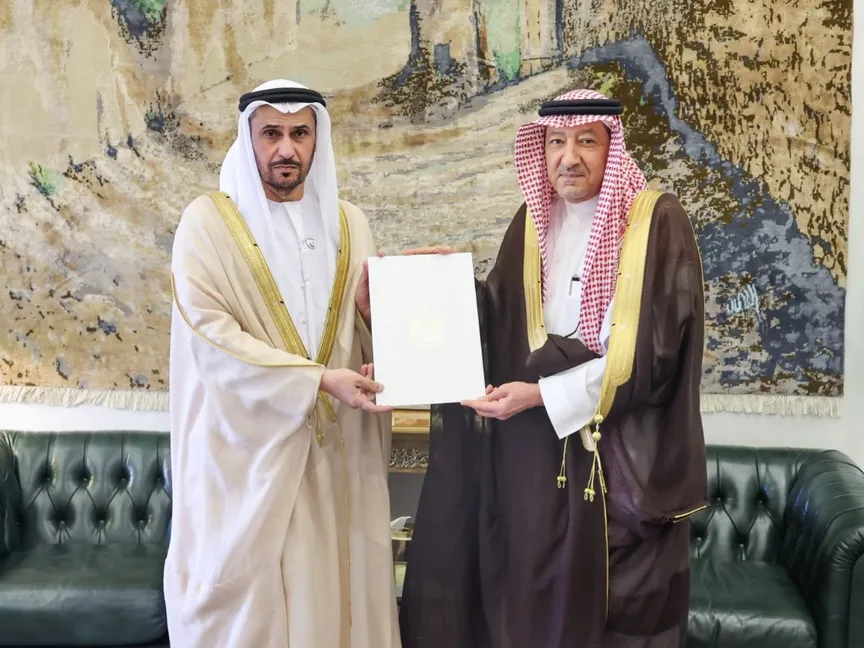 نائب وزير الخارجية السعودي وليد الخريجي خلال استقباله سفير الإمارات لدى المملكة مطر سالم الظاهري. 24 أغسطس 2026 - واس