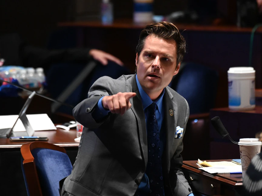 النائب الجمهوري مات غايتس خلال جلسة لمجلس النواب - 17 يونيو 2020 - Bloomberg