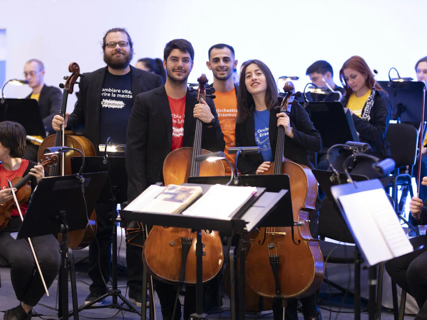 صورة أرشيفية لبروفات أوركسترا "إيراسموس" الإيطالي - facebook/ErasmusplusINAPP