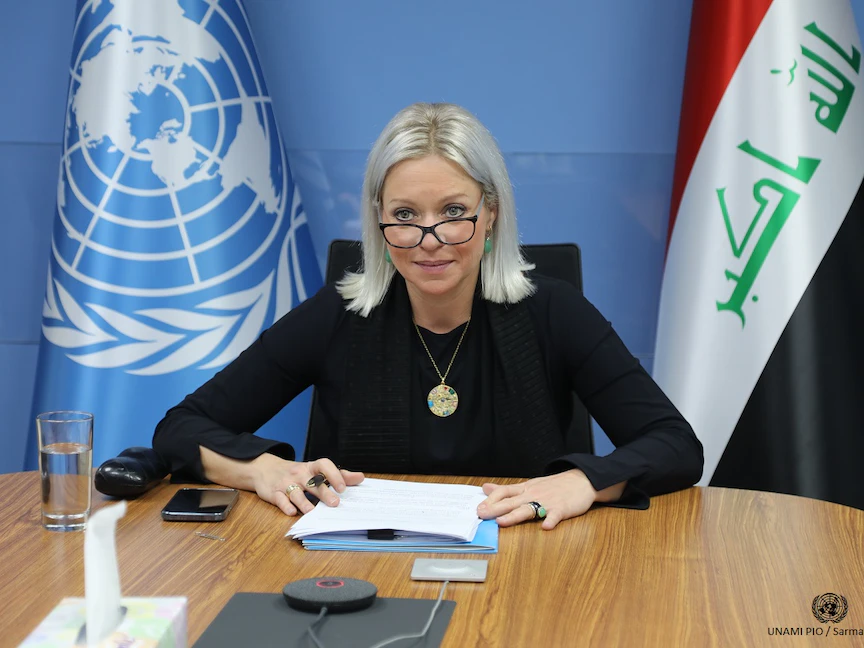الممثلة الخاصة للأمين العام للأمم المتحدة لدى العراق جينين بلاسخارت - https://twitter.com/UNIraq/