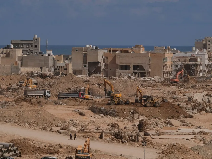 مشهد يُظهر الدمار الذي خلفته الفيضانات في درنة شرقي ليبيا- 30 سبتمبر 2023 - Reuters