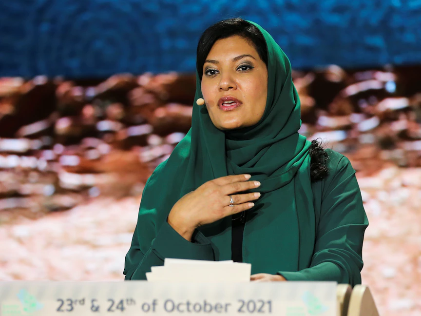 السفيرة السعودية لدى الولايات المتحدة الأميرة ريما بندر آل سعود في الرياض. 23 أكتوبر 2021 - REUTERS