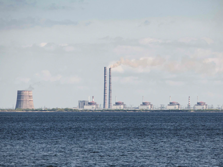 منظر عام لمحطة زابوروجيا النووية الأوكرانية – 27 أبريل 2022 - AFP