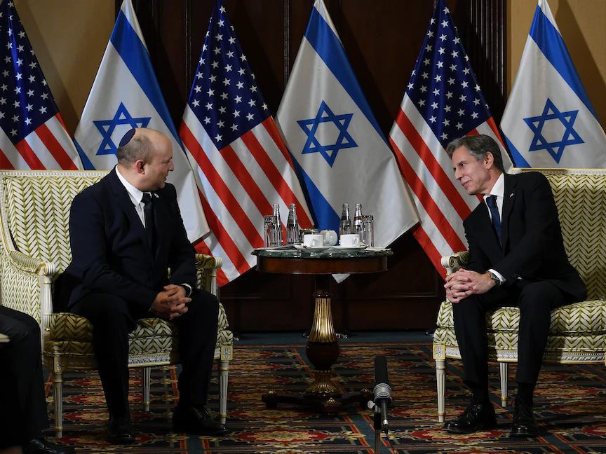 وزير الخارجية الأميركي أنتوني بلينكن يلتقي برئيس الوزراء الإسرائيلي نفتالي بينيت في واشنطن- 25 أغسطس 2021 - REUTERS