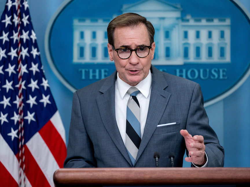 المتحدث باسم مجلس الأمن القومي الأميركي جون كيربي خلال مؤتمر صحافي. 16 سبتمبر 2022 - AFP