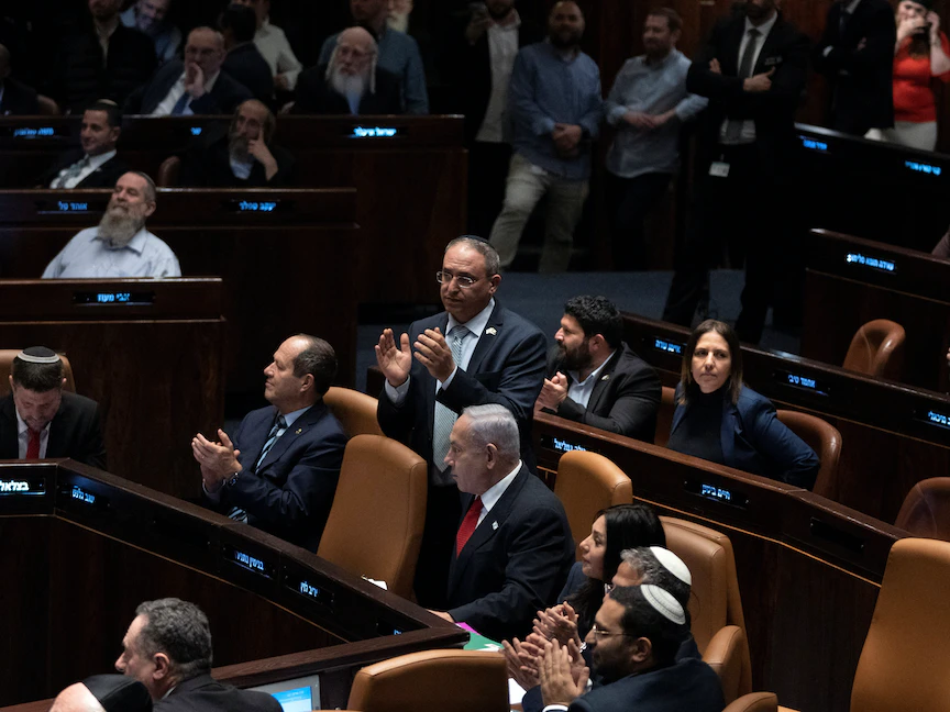 رئيس الوزراء الإسرائيلي بنيامين نتنياهو خلال جلسة في الكنيست- 20 فبراير 2023 - AP