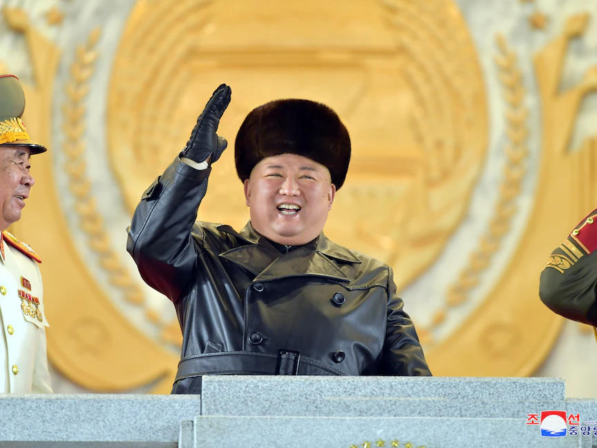 زعيم كوريا الشمالية كيم جونغ أون خلال حفل المؤتمر الثامن لحزب العمال في العاصمة بيونغ يانغ - 14 يناير 2021 - via REUTERS