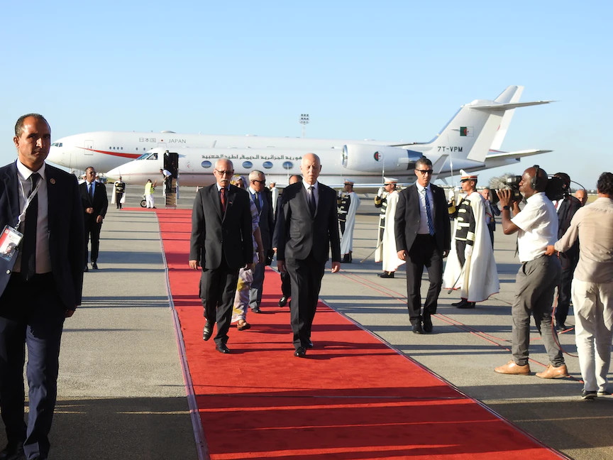 جانب من استقبال الرئيس التونسي لزعيم جبهة البوليساريو. 26 أغسطس 2022.