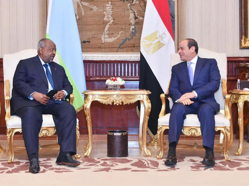 السيسي يبحث مع رئيس جيبوتي الأوضاع بالقرن الإفريقي وأمن البحر الأحمر
