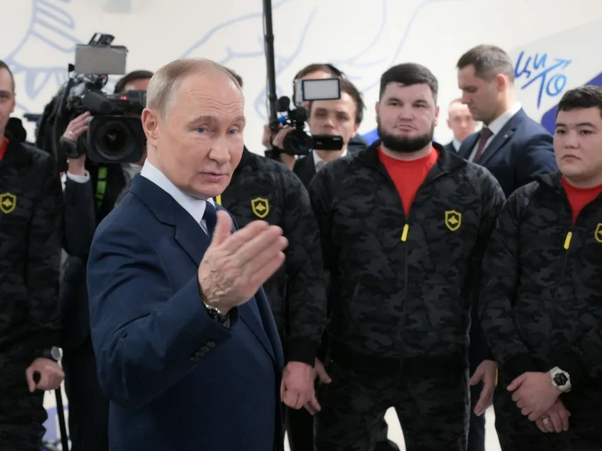 الرئيس الروسي فلاديمير بوتين يلتقي بأفراد الخدمة في موسكو. 3 ديسمبر 2024 - Reuters