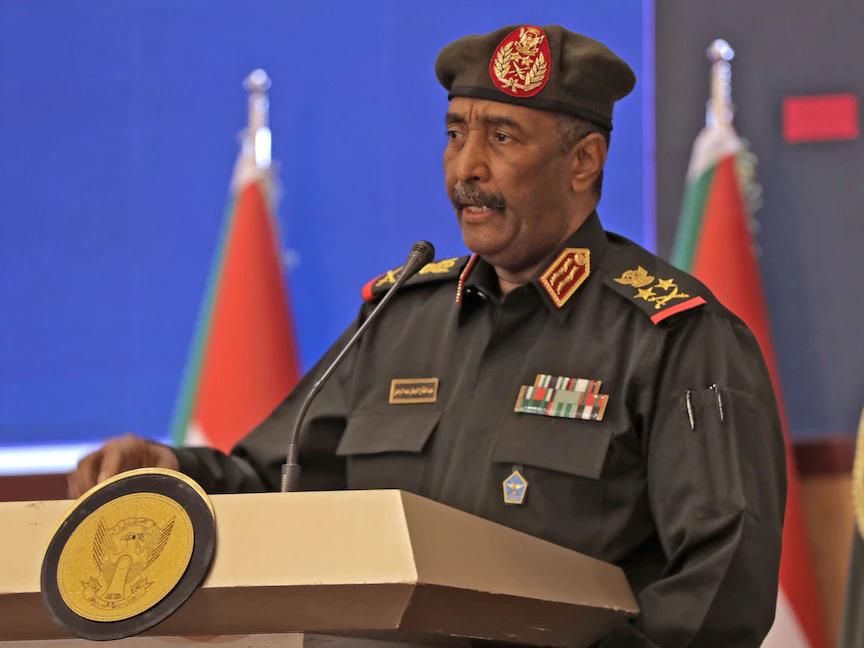 رئيس المجلس السيادي الانتقالي في السودان عبد الفتاح البرهان يتحدث خلال الإعلان عن الاتفاق السياسي، 21 نوفمبر 2021. - AFP