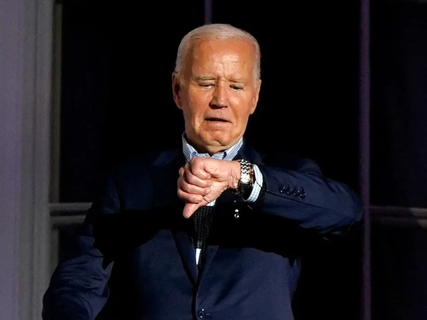 الرئيس الأميركي جو بايدن خلال احتفال بعيد الاستقلال في البيت الأبيض، 4 يوليو 2024 - Reuters