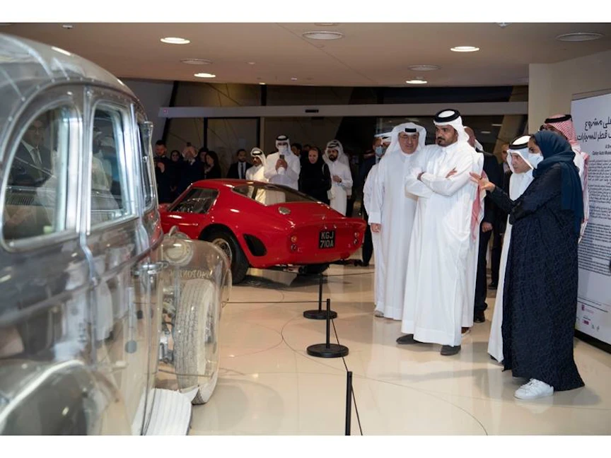 معرض "نظرة على مشروع متحف قطر للسيارات" ضمن استعدادت افتتاح المتحف، الدوحة - 28 مارس 2022. - قنا
