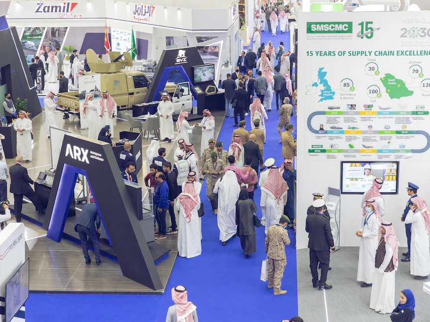 جانب من معرض الدفاع العالمي في العاصمة السعودية الرياض- 7 مارس 2022 - twitter/WDS_KSA