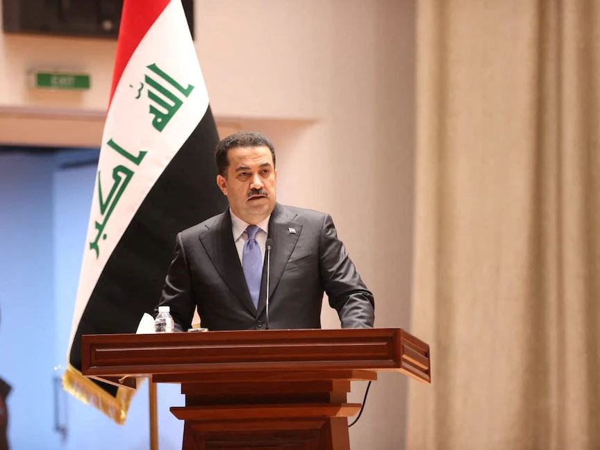 رئيس الوزراء العراقي محمد شياع السوداني أثناء التصويت على حكومته في البرلمان، 27 أكتوبر 2022 - REUTERS