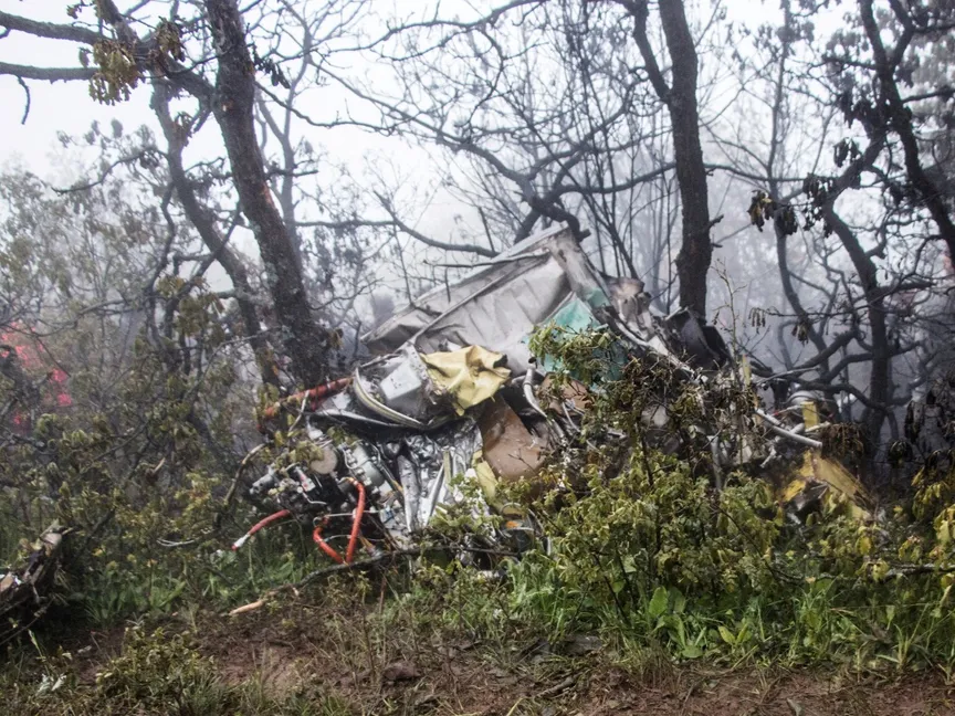 جانب من حطام مروحية الرئيس الإيراني إبراهيم رئيسي في منطقة بشمال غرب إيران. 20 مايو 2024 - REUTERS