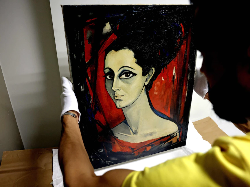 لوحة أوديل مظلوم بريشة بسيسي تمازيو سرسق (1967) - AFP