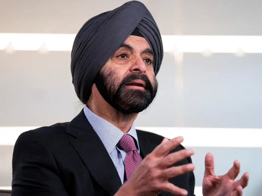 رئيس البنك الدولي أجاي بانجا خلال مقابلة مع وكالة رويترز بالعاصمة الأميركية واشنطن. 15 أكتوبر 2024 - REUTERS