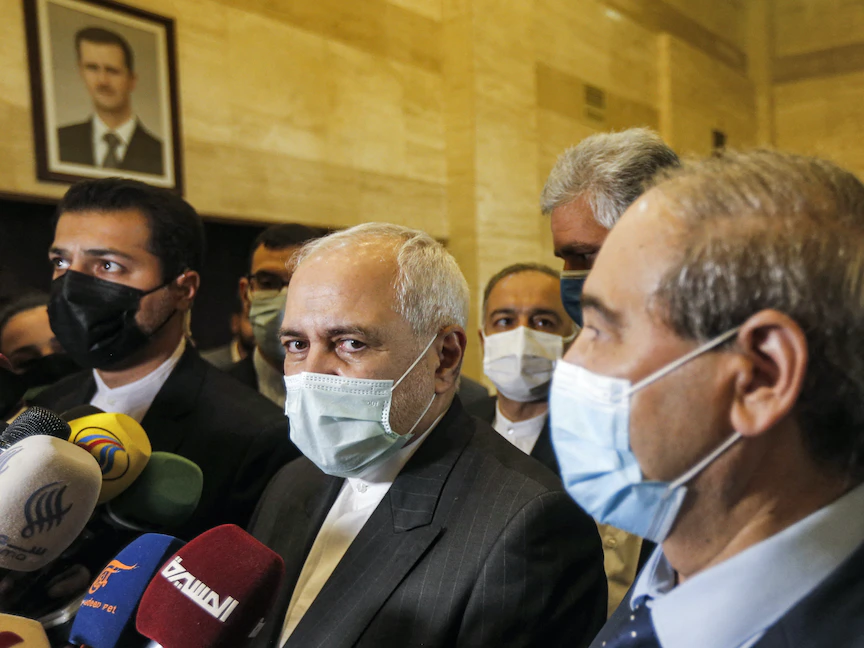 وزير الخارجية الإيراني محمد جواد ظريف في دمشق - 12 مايو 2021 - AFP