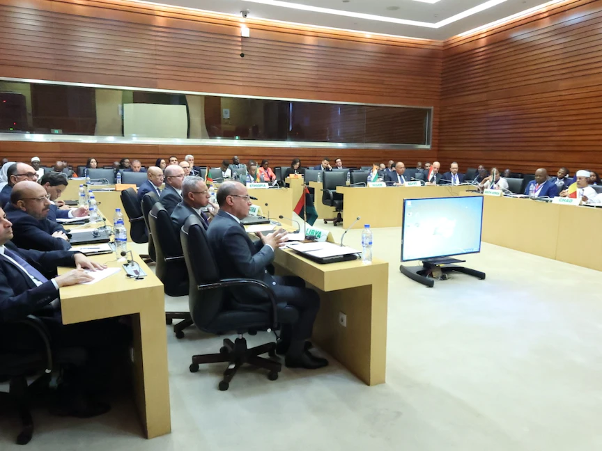 جانب من اجتماع اللجنة رفيعة المستوى المنبثقة عن الاتحاد الإفريقي بشأن ليبيا، أديس أبابا. 17 فبراير 2023 - facebook.com/PCmedia.ly/