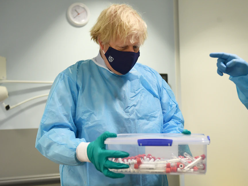 رئيس الوزراء البريطاني بوريس جونسون - 28 يناير 2021 - REUTERS