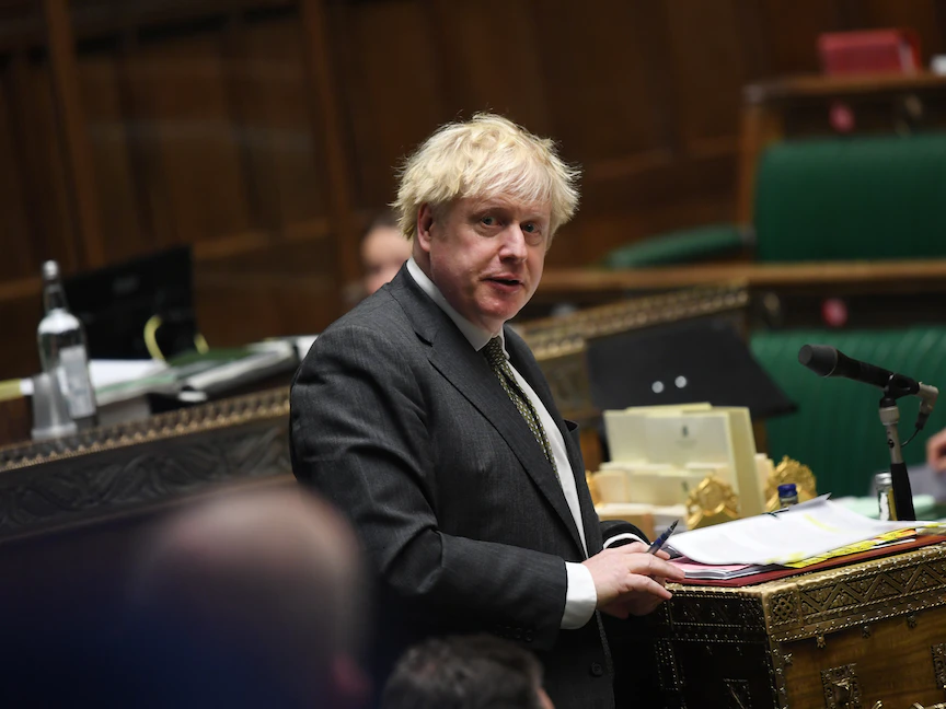 رئيس الوزراء البريطاني بوريس جونسون في مجلس العموم - REUTERS
