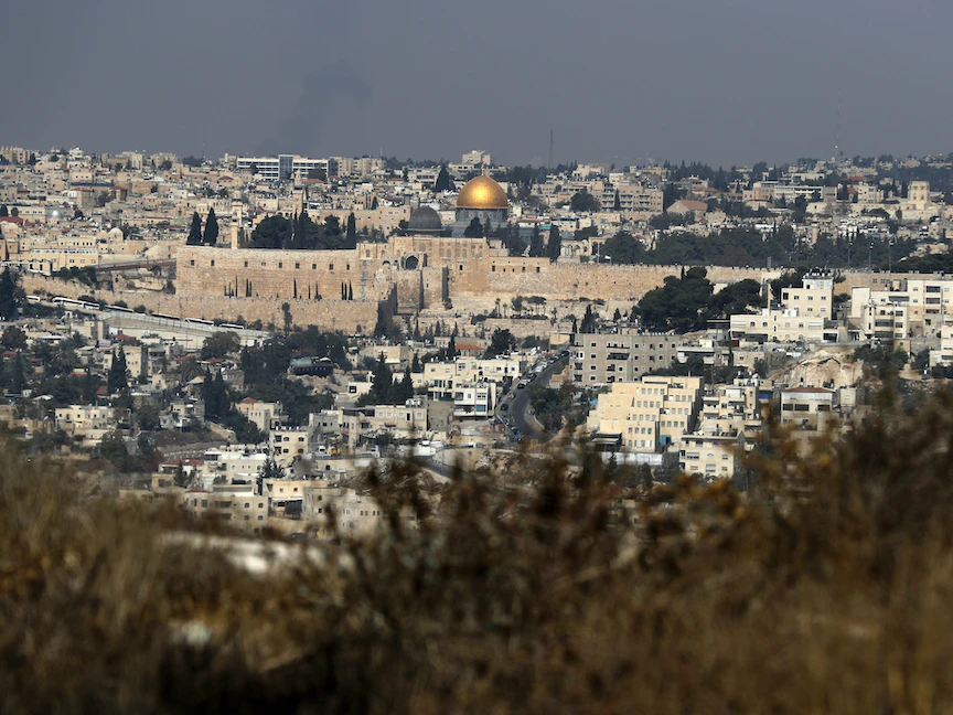 صورة من قرية جبل المكبر الفلسطينية للجزء الشرقي من القدس المحتلة - AFP