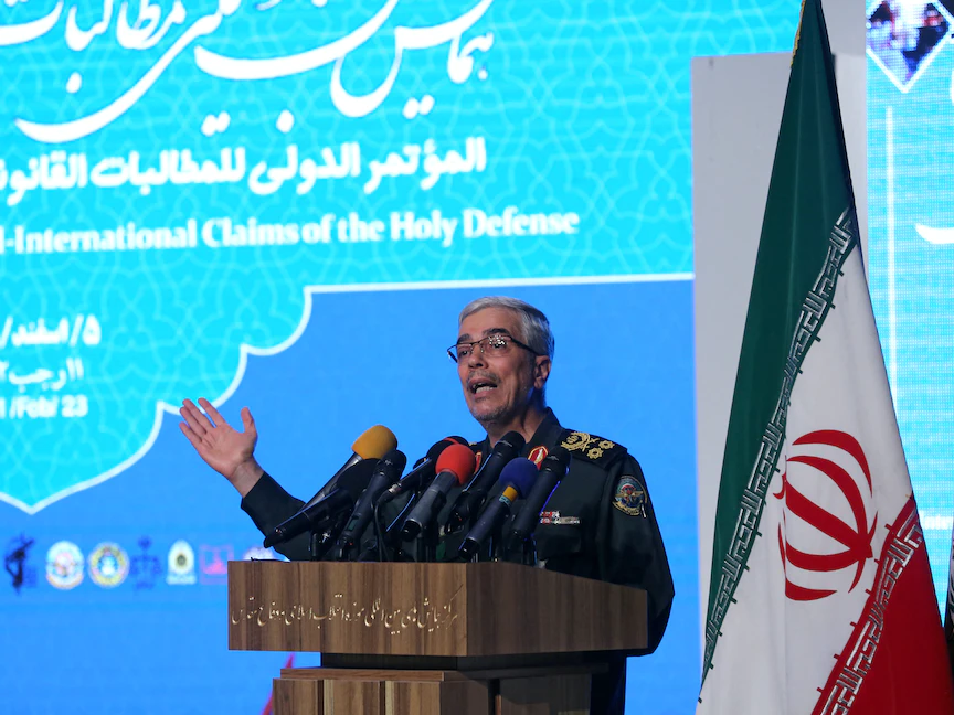 رئيس أركان القوات المسلحة الإيرانية اللواء محمد باقري في طهران - 23 فبراير 2021 - AFP