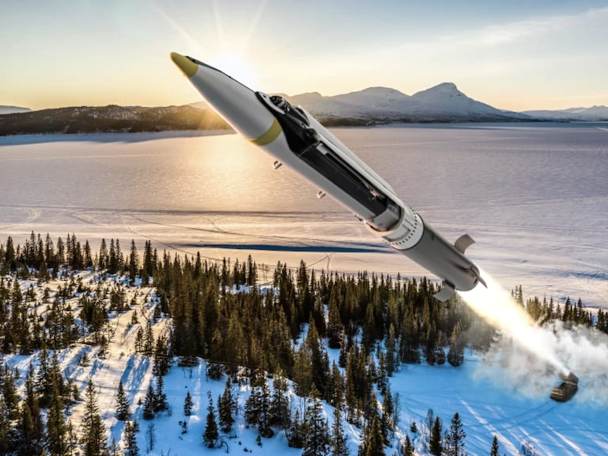 صورة غير مؤرخة تُظهر إطلاق القنبلة GLSDB ذات القطر الصغير - saab.com